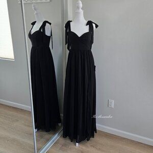 Lulus Black Chiffon Maxi Dress Small New With Tags A-Line Radiant Charisma $89